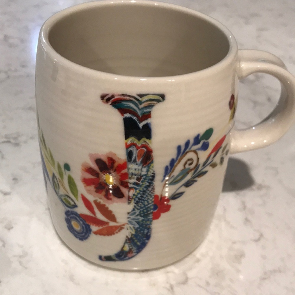 Anthropologie J Initial mug
